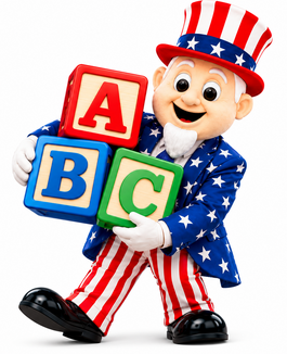 Uncle Sam and ABC blocks