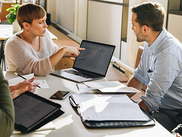 An educator shares data with a colleague