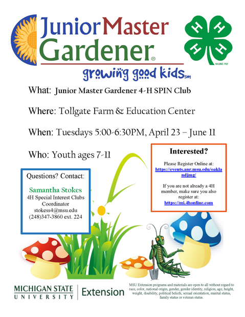 Tollgate Junior Master Gardener 4-H SPIN Club