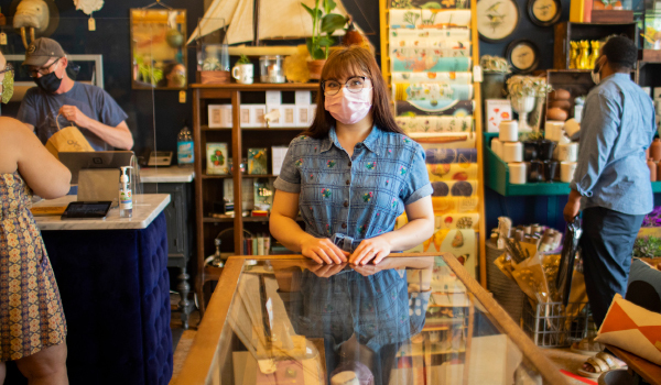 Photo of a young woman at a Royal Oak small business.