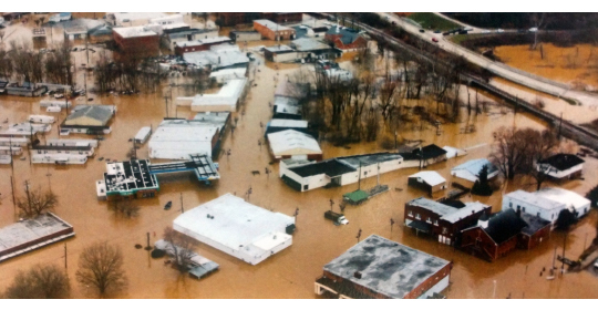 Flooded Kentucky town