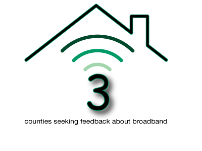 Three counties seeking feedback about broadband with a roof over three bands of wifi reception.