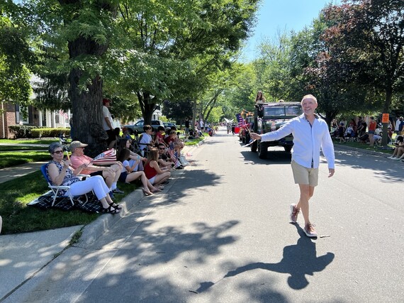 Dave Coulter at July 4th Parade in Huntington Woods