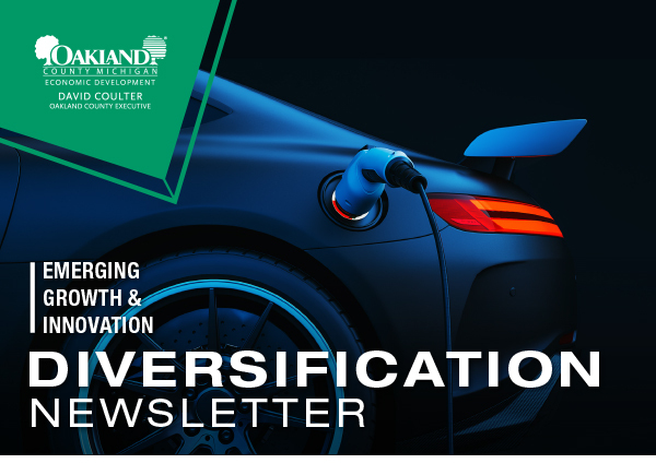 Oakland County | Emerging Growth & Innovation Diversification Newsletter | Photo of an electric vehicle