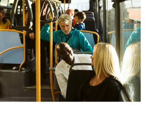 Passengers on a bus