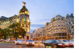 Street view of Madrid, Spain