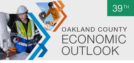 39th Oakland County Economic Outlook | Photo of person working in Manufacturing and a person charging an EV