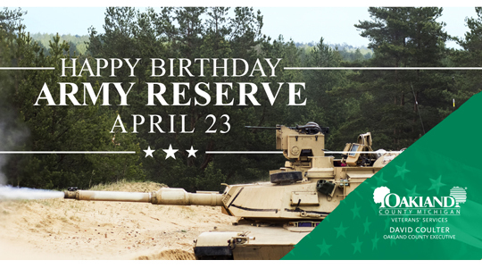 Happy Birthday, Army Reserve | April 23 (Photo of a tank)