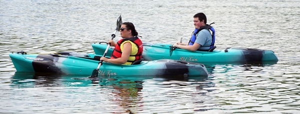 two people kayaking