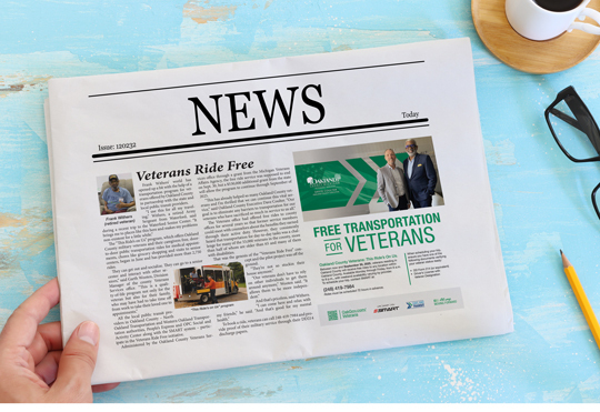 Vets Ride Free Newspaper Article