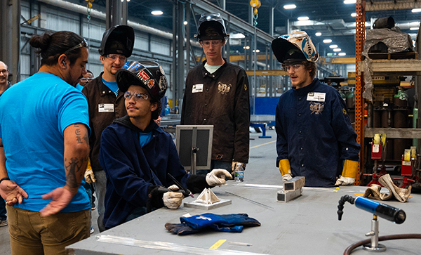 Students touring Visioneering on Manufacturing Day