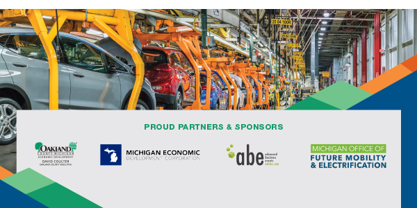 Logos: Oakland County Economic Development, Michigan Economic Development Corporation, ABE, Mi Office of Future Mobility & Electrification
