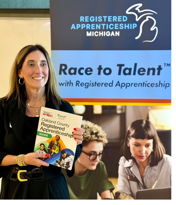 Jennifer Llewellyn at Race to Talent with the new Registered Apprenticeship Guide
