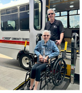 Person in a wheelchair boarding a SMART bus