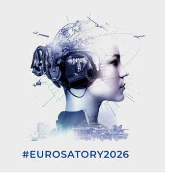 Conceptual image symbolizing defense and aerospace tech with #Eurosatory2026
