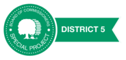 Green seal and banner indicating a District 5 Special Project