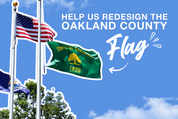 The U.S. and county flag together with heavy white outline