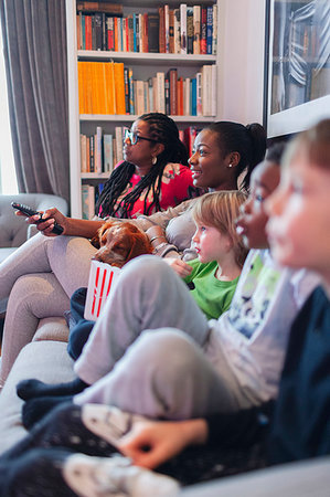 Family watching movie