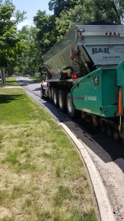 Paving Operations on a Residential Street