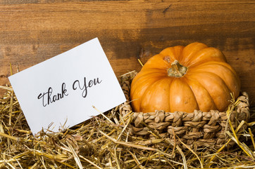 Thank you card with pumpkin
