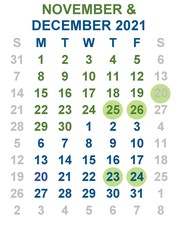 Nov-Dec 2021 calendar
