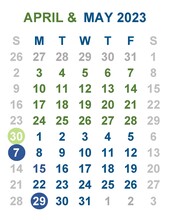 April May 2023 calendar