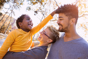 Black child and father