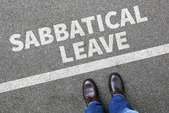 sabbatical leave, shoes on a chalk blacktop
