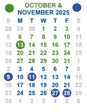 October November ER Newsletter calendar
