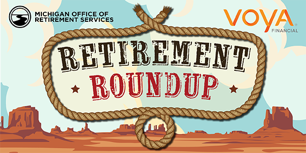 Retirement Roundup logo with desert background