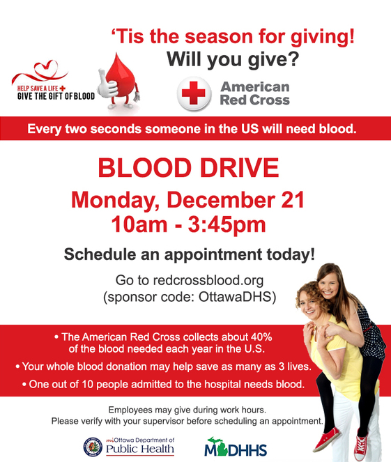 REMINDER - Blood Drive this Monday. Register today!