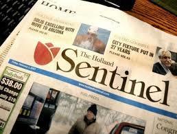 Holland Sentinel Front Page