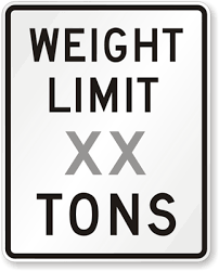 Bridge Weight Limit Generic Sign
