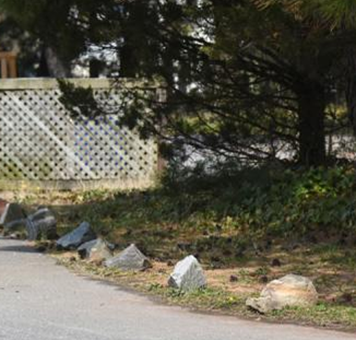 Rocks in the right of way
