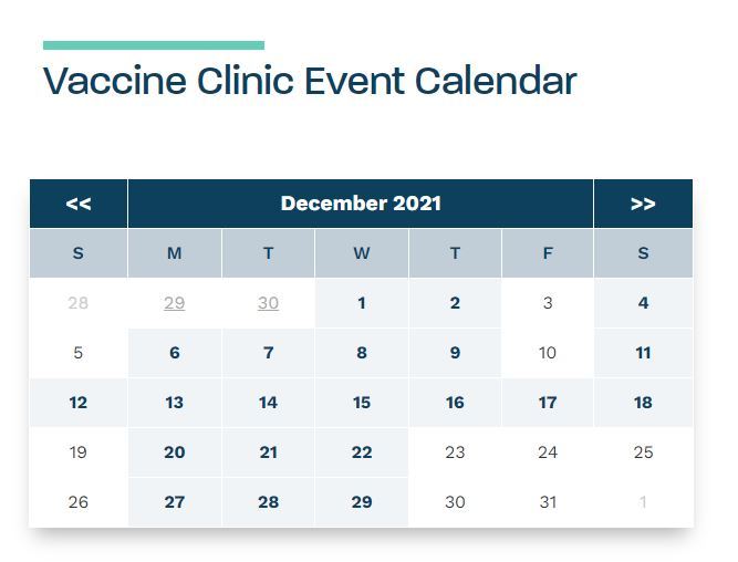 Vaccine Clinic Calendar
