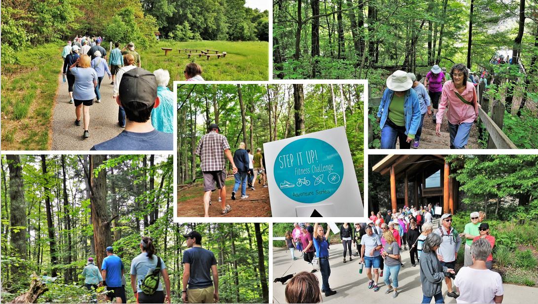 Step it Up group walk collage