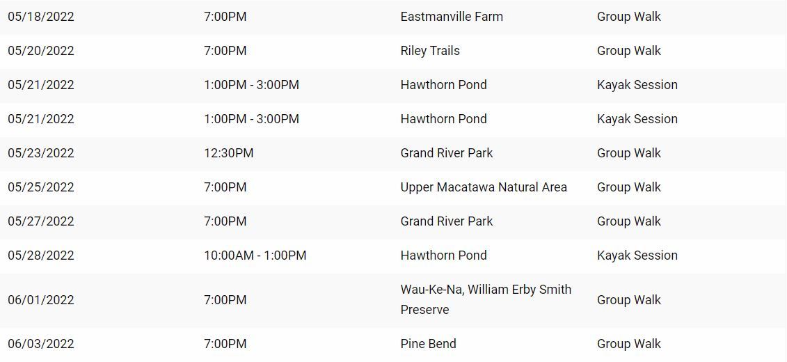 Step it Up schedule to the end