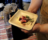 The winning dish was Dutch pork belly tapas with beets, pickled lotus, and microgreens served over a parsnip puree from Sandy Point Beach House.