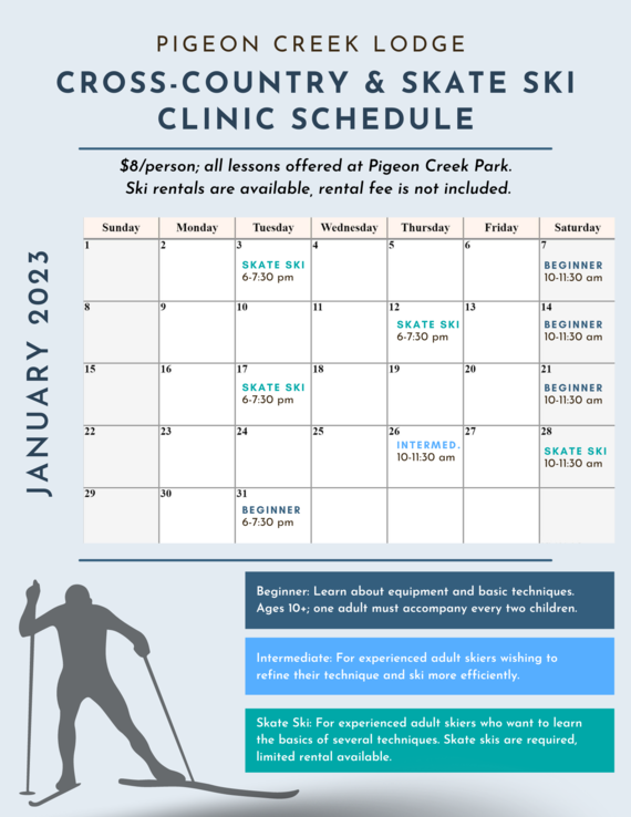 January Ski Clinic Schedule