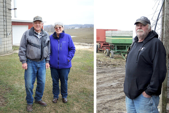 Mark and Norma Jongekrijg (left) and Tom Holstege are receiving grants to assist in the protection of each of their farms.