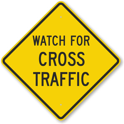Cross Traffic Warning Sign