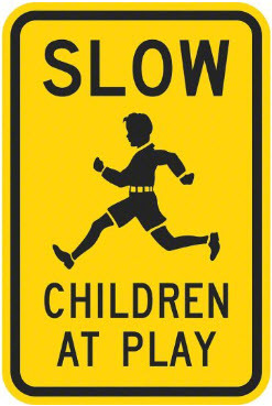 Children At Play Roadsign