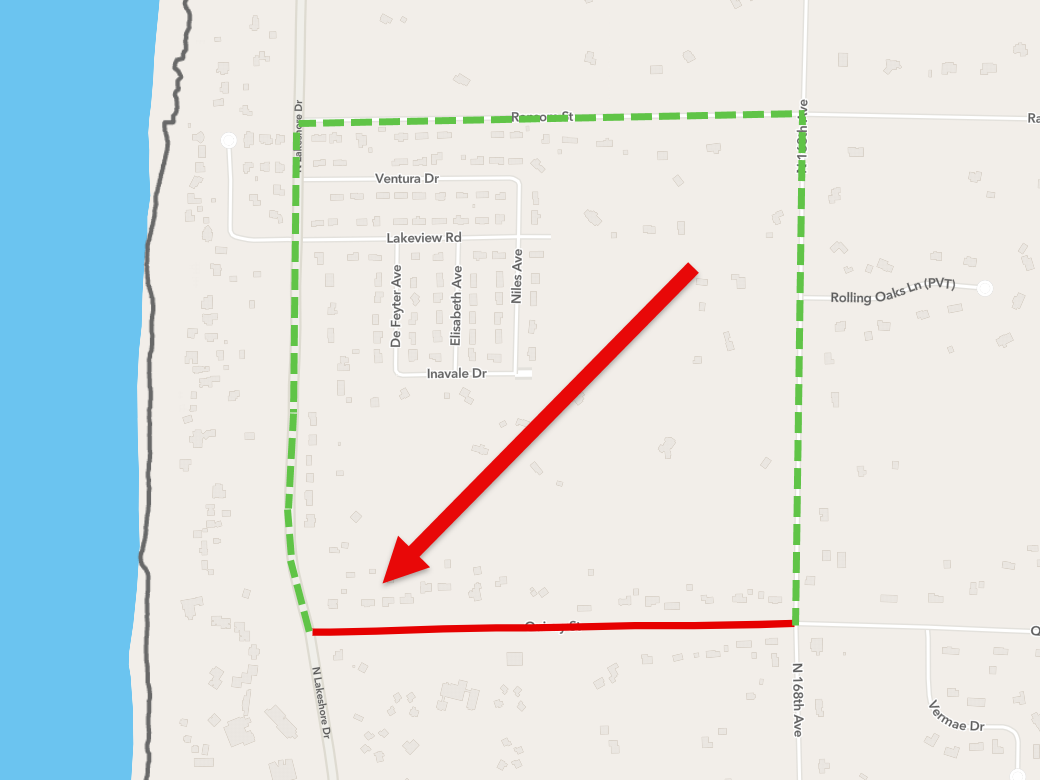Road Closure Quincy St., Lakeshore Dr. to 168th Ave., Park Twp