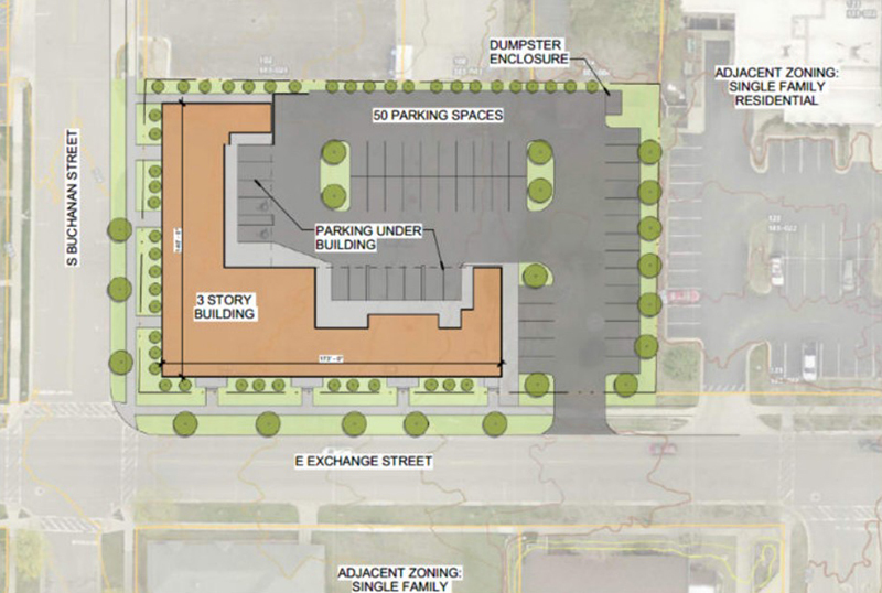 Site plan for Winsor Place in Spring Lake.