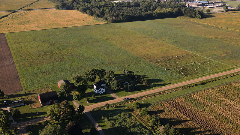  Lyle and Donna Veldheer's 36-acre farm looking to the southwest in September 2024.