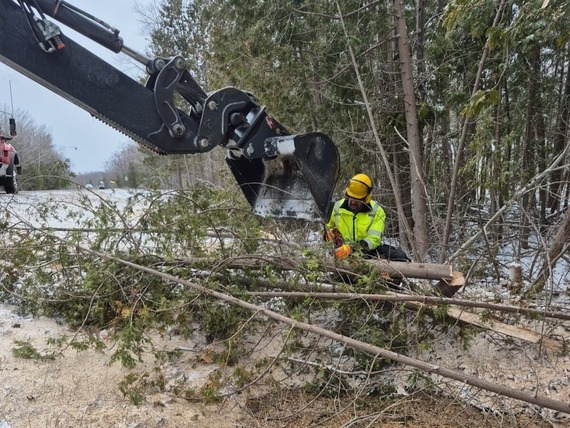 OCRC Crew wrangling downed tree