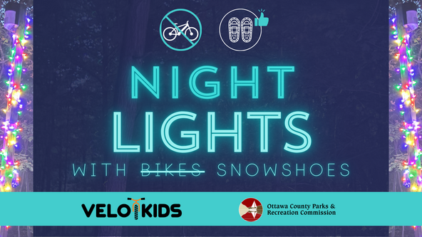 Night Lights with Snowshoes