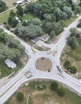 Roundabout under construction in Olive Township at Port Sheldon Street and 120th Avenue