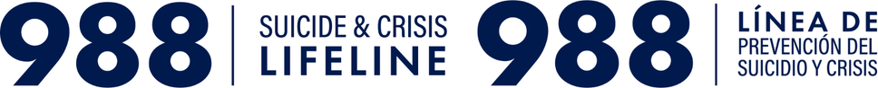 Combined English and Spanish 988 Lifeline Navy Blue Logo