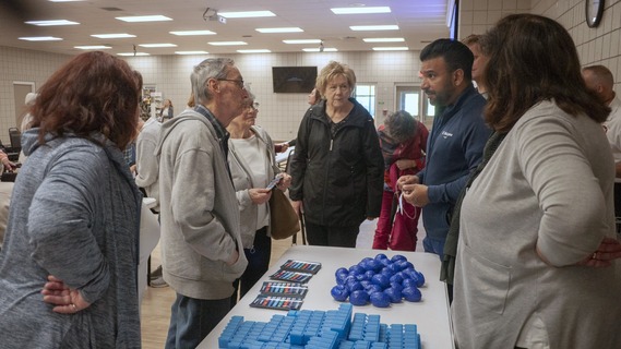 Dr. Mahmoud Rayes and Dr. Aniel Majjhoo, pictured, helped seniors understand ways to improve their chances of avoiding or surviving strokes..